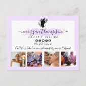 Handands- en Moon-fase Massage Reiki Logo Marketin Briefkaart (Achterkant)