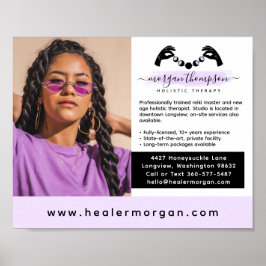 Handands- en Moon-fase Massage Reiki Logo Marketin Poster