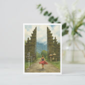 Handara Gate Bali Waterverf – Azië Reizen Feestdagenkaart (Staand voorkant)