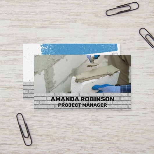 Handarbeider | Mortel | Bakstenen Muur Visitekaartje (Voorkant / Achterkant in situ)