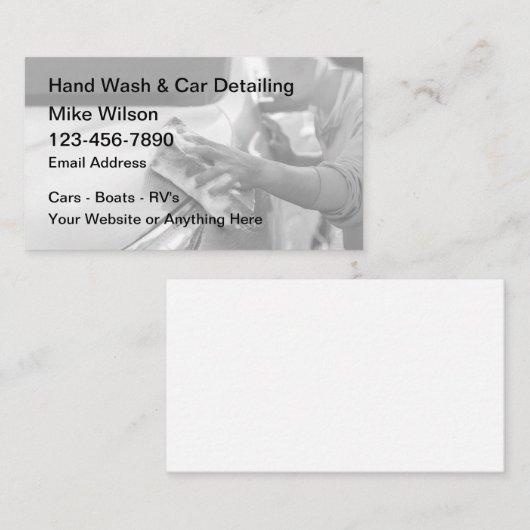Handautowas en auto het detailleren Visitekaartjes (Voorkant / Achterkant)