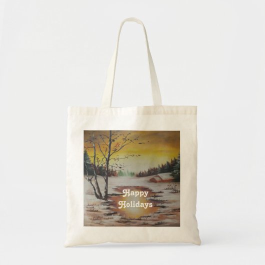 Handbag Ann Hayes Paining Winter Scene Tote Bag (Voorkant)