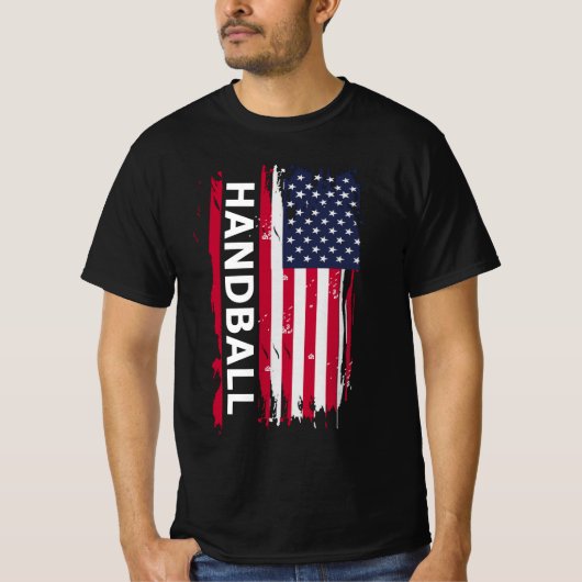 Handbal Amerikaanse vlag voor Amerikaanse spelers, T-shirt (Voorkant)