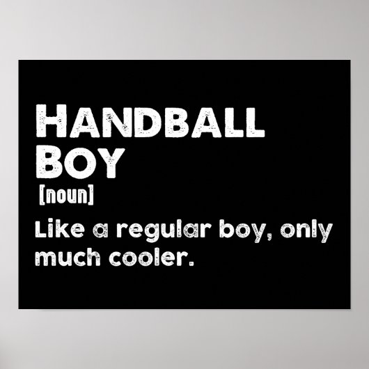 Handbal Boy Definition Funny Handbal Speler Poster (Voorkant)