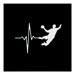 Handbal - de Hartslag van de Speler van de Handbal Perfect Poster