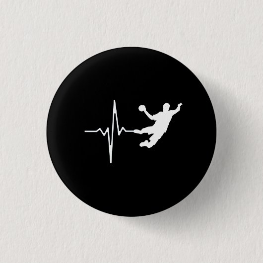 Handbal - de Hartslag van de Speler van de Handbal Ronde Button 3,2 Cm (Voorkant)