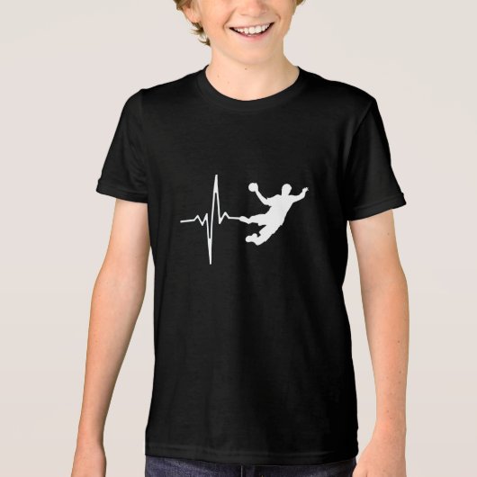 Handbal - de Hartslag van de Speler van de Handbal Tri-Blend Shirt (Voorkant)