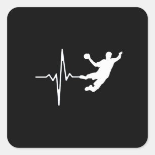 Handbal - de Hartslag van de Speler van de Handbal Vierkante Sticker
