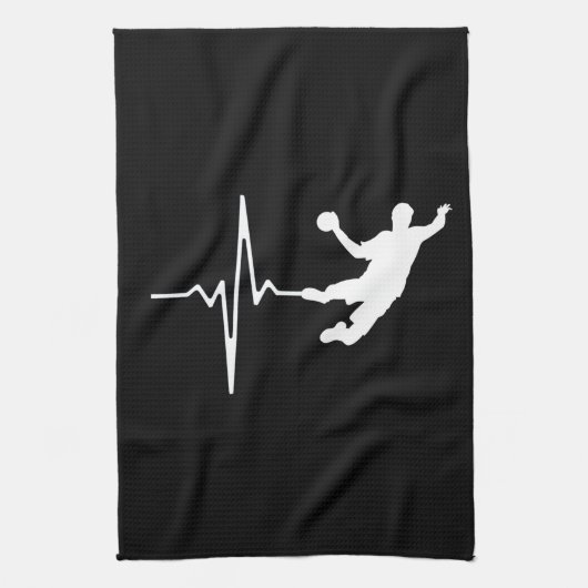 Handbal - Hartslag van handbalspeler Theedoek (Verticaal)