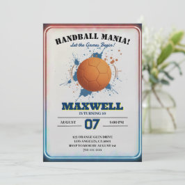 Handbal Mania Verjaardagsuitnodiging Kaart