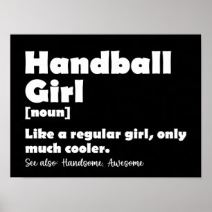 Handbal Meisje Grappig Woordenboek Definitie Poster