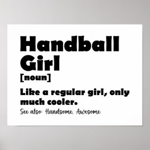 Handbal Meisje Woordenboek Definitie Grappig Handb Poster