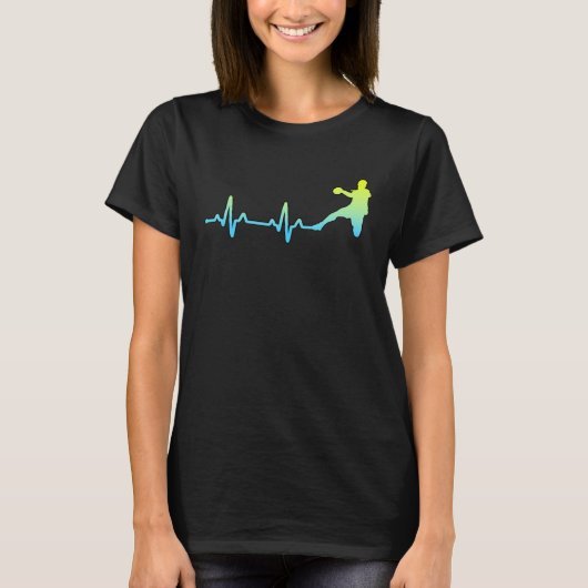 Handbal Speler Fans Coach Hartslag T-shirt (Voorkant)