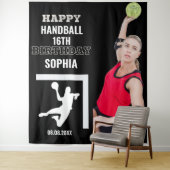 Handbal verjaardag, handbal meisje speler achtergr wandkleed (In situ)