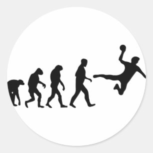 handbalevolutie ronde sticker