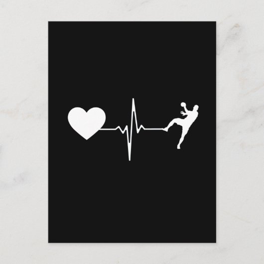 Handbalhandbalspeler hartslag briefkaart (Voorkant)