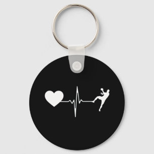 Handbalhandbalspeler hartslag sleutelhanger