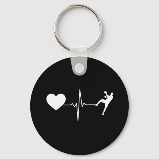 Handbalhandbalspeler hartslag sleutelhanger (Voorkant)