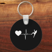 Handbalhandbalspeler hartslag sleutelhanger (Voorkant)
