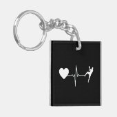 Handbalhandbalspeler hartslag sleutelhanger (Voorkant Links)