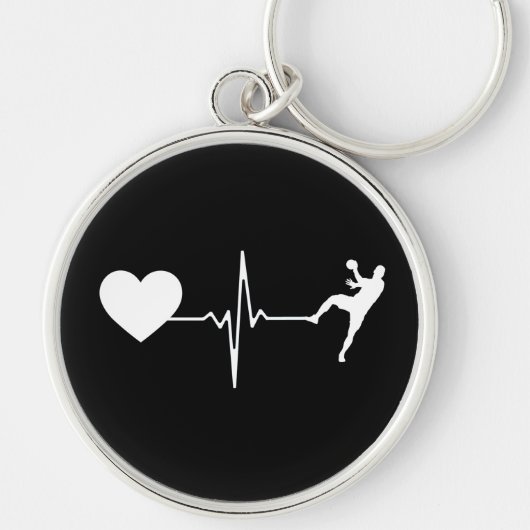 Handbalhandbalspeler hartslag sleutelhanger (Voorkant)