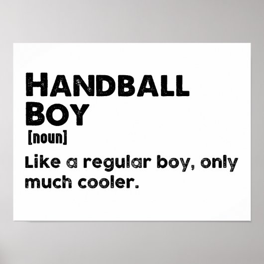 Handbaljongen Definitie Grappige Handbalspeler Poster (Voorkant)