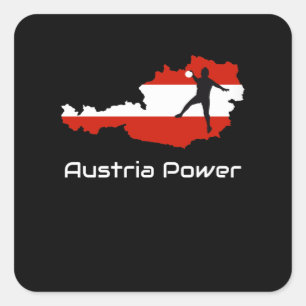 Handball — Austria Power Austria Shirt Vierkante Sticker