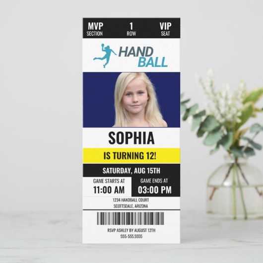 Handball Birthday Girl, Handball player Kaart (Staand voorkant)