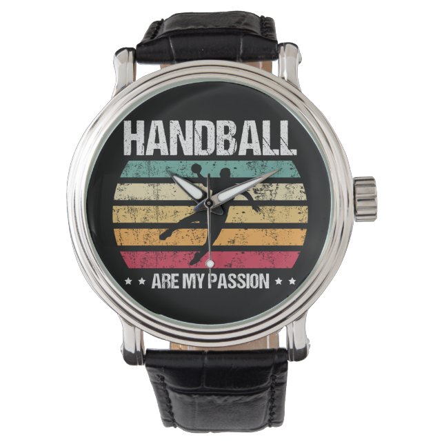 Handball Circle Runner Are my Passion Retro Gift Horloge (Voorkant)