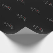 Handball EKG Liebe und Herzschlag Cadeaupapier (Hoek)