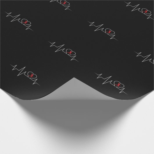 Handball EKG Liebe und Herzschlag Cadeaupapier (Hoek)