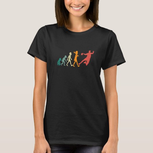 Handball Evolution Handball Retro-spelers & ventil T-shirt (Voorkant)