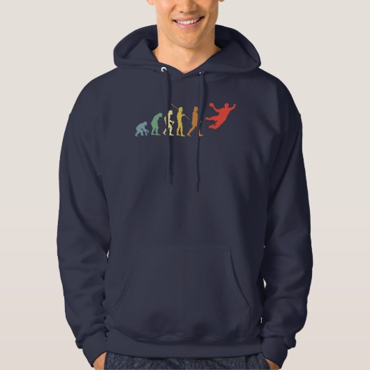 Handball Evolution Retro Sport Handball Player Hoodie (Voorkant)