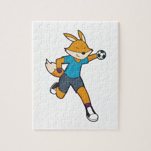 Handball Fox Handball speler Handball Legpuzzel (Verticaal)