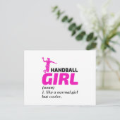 Handball Girl Handballer Funny Gezegde Briefkaart (Staand voorkant)