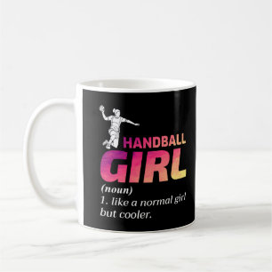Handball Girl Handballer Funny Gezegde Koffiemok
