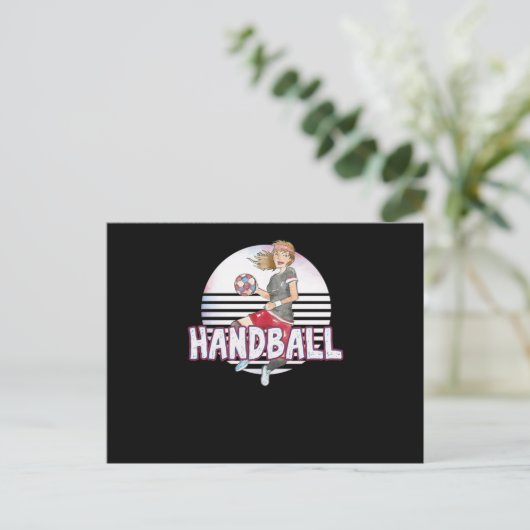 Handball Girl Paint beweren dat het balkwerende te Briefkaart (Staand voorkant)