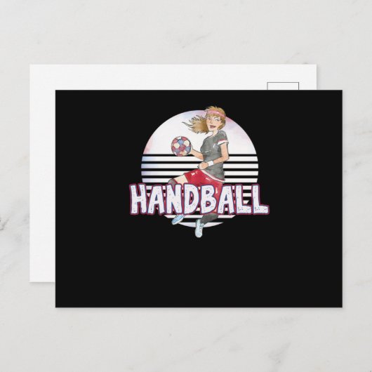 Handball Girl Paint beweren dat het balkwerende te Briefkaart (Voorkant / Achterkant)