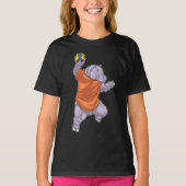 Handball Hippo Handball-speler T-shirt (Voorkant)
