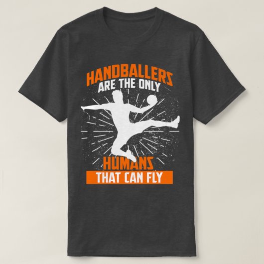 Handball Hobby Flying Humor T-shirt (Design voorkant)