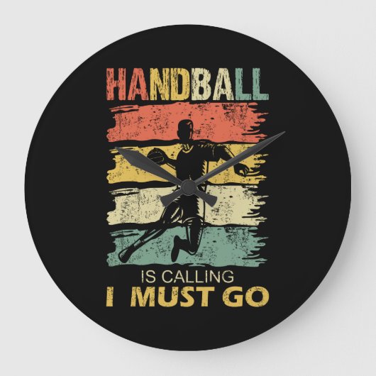 Handball is Calling Slogan Funny Retro Grote Klok (Voorkant)