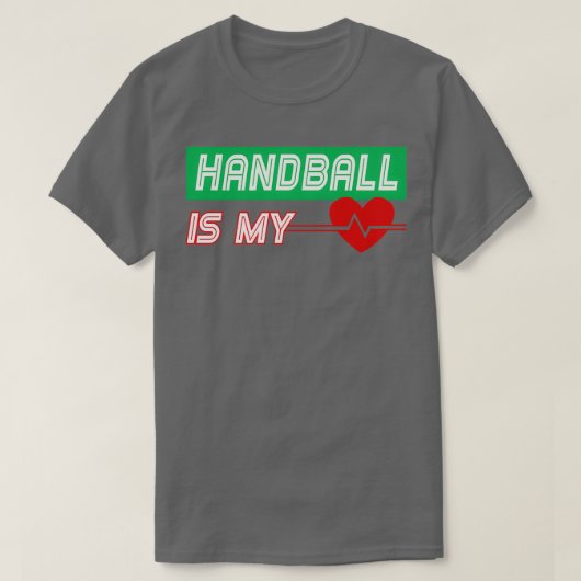 Handball is mijn hartslag grappige kerstdag t-shirt (Design voorkant)