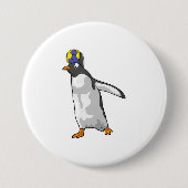 Handball Penguin Handball Ronde Button 7,6 Cm (Voorkant)