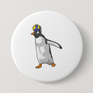 Handball Penguin Handball Ronde Button 7,6 Cm