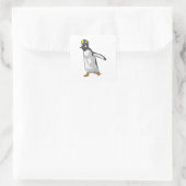 Handball Penguin Handball Vierkante Sticker (Tas)