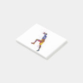 Handball player in watercolor post-it® notes (Schuin)