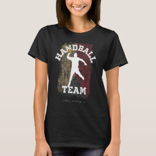 Handball Player Tsjechië Flag Sports Handbal T-shirt