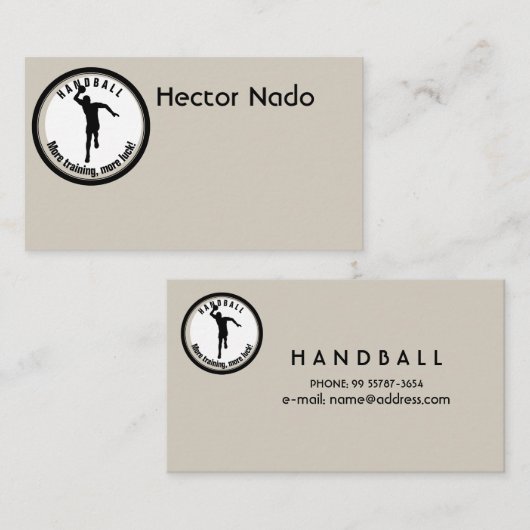 HANDBALL PLAYER VISITEKAARTJE (Voorkant / Achterkant)