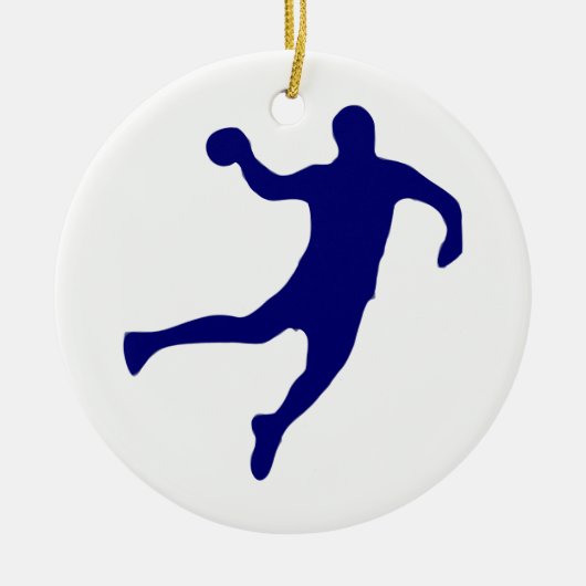 Handball Silhouette Keramisch Ornament (Voorkant)