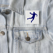 Handball Silhouette Vierkante Button 5,1 Cm (In situ)